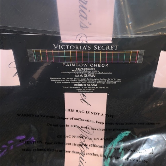 💜Victoria’s Secret Rainbow Check Scarf💜 - Picture 5 of 6